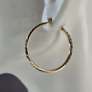 Pr Womens 14K Yellow Gold Hoop Earrings 2.1g E3784